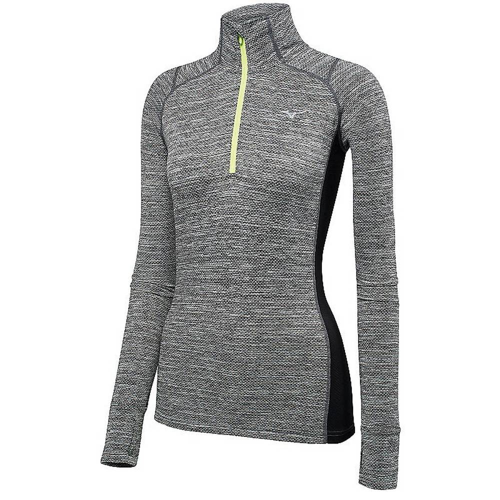 Blusa Mizuno Alpha Half Zip - Mulher - Pretas - MLINO5632